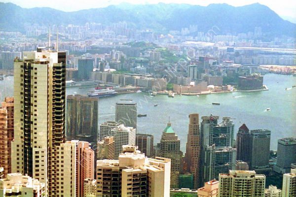 View of Hong Kong Island and Kowloon